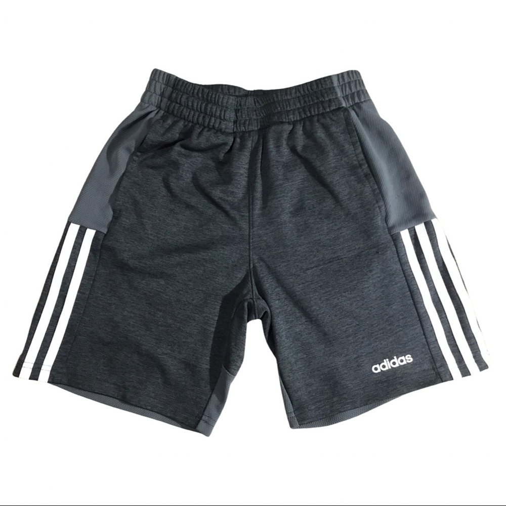 Adidas Youth Medium Gray Athletic Shorts - Unisex